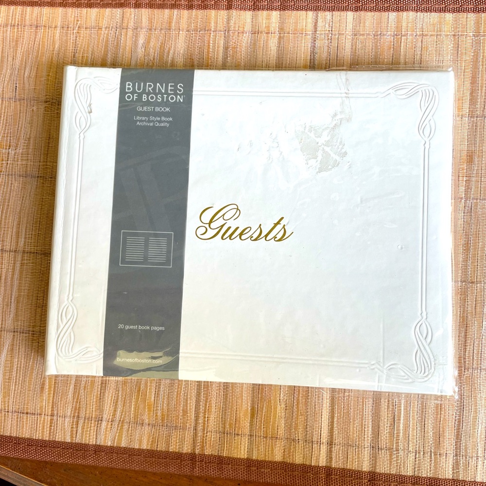 Burnes of Boston, White, Guest Book